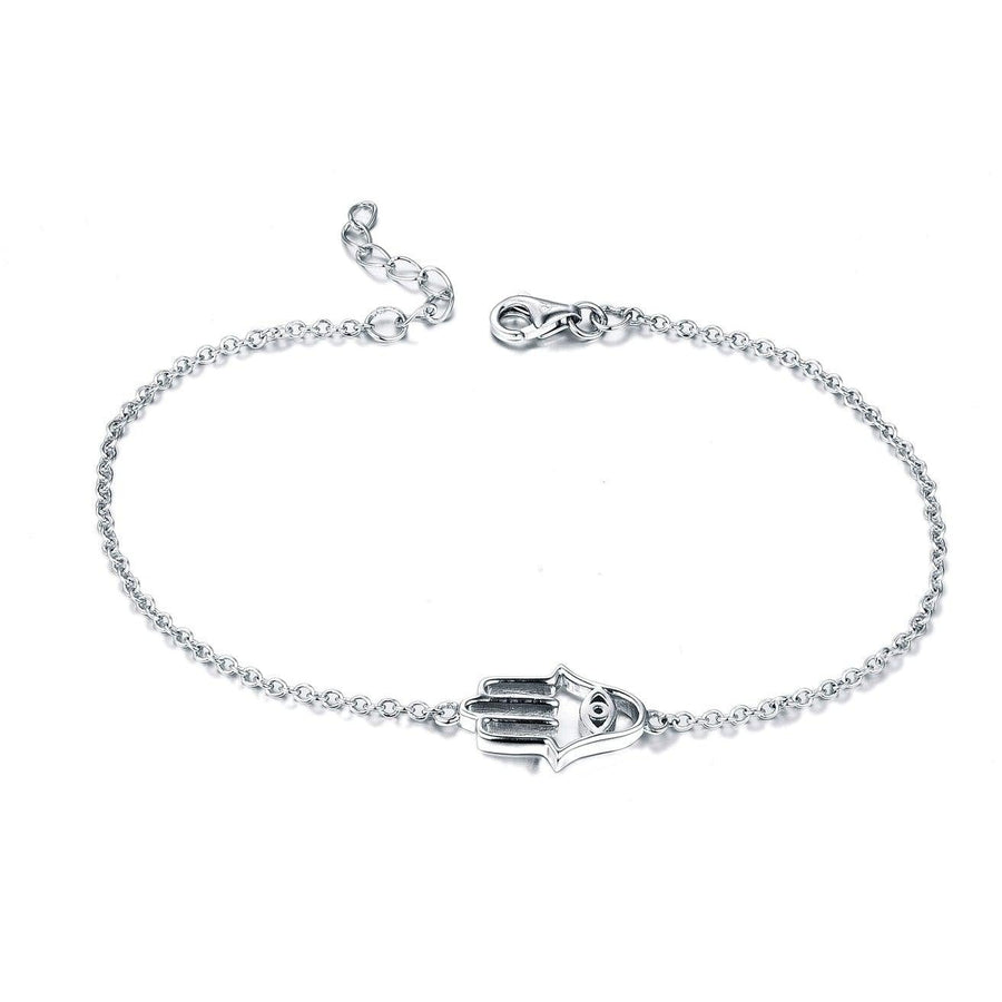 Sterling Silver Hamsa Hand Bracelet