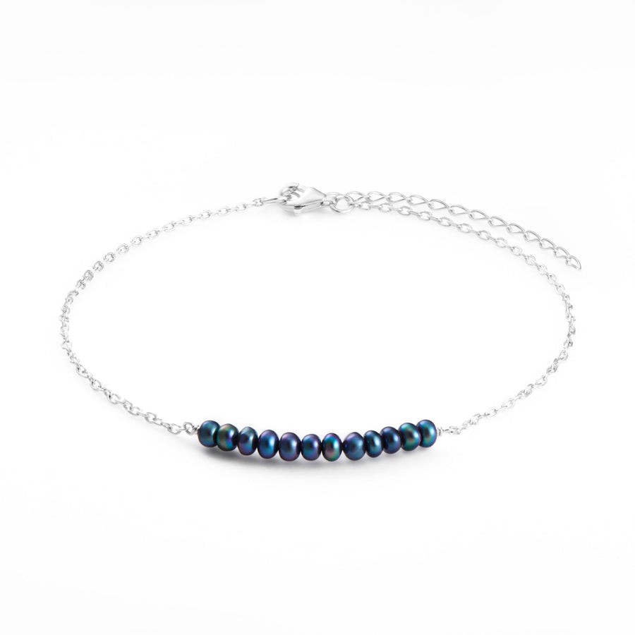 Sterling Silver Black Pearl Anklet