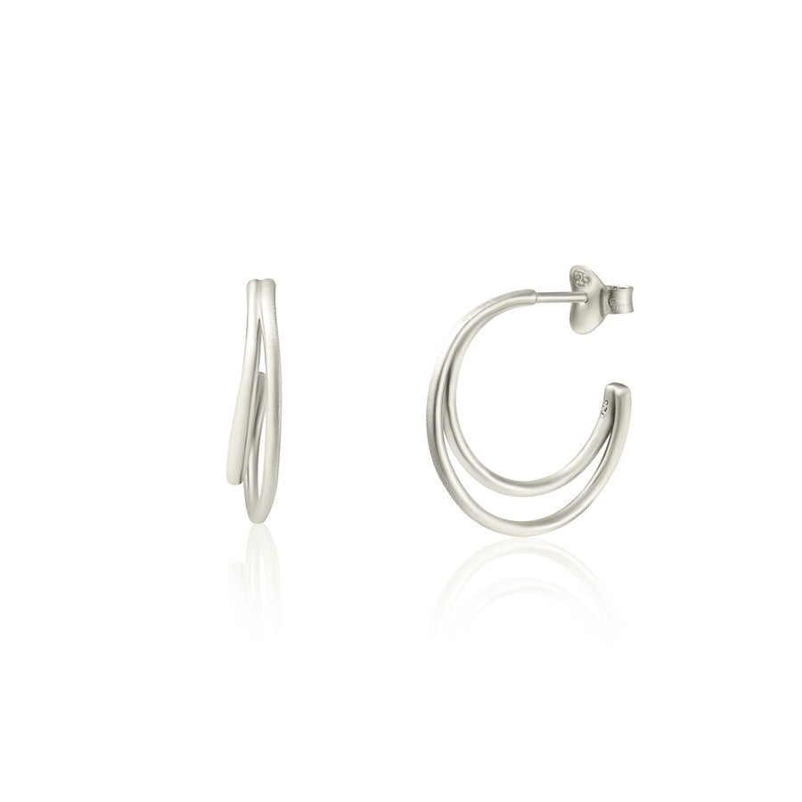 Sterling Silver Layered Hoop Earrings