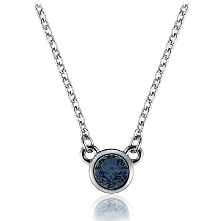 Sterling Silver Necklace with London Blue Topaz