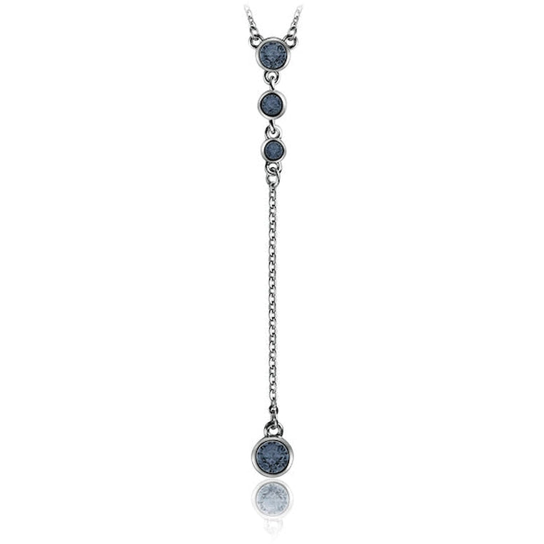 Sterling Silver Necklace with Natural London Blue Topaz