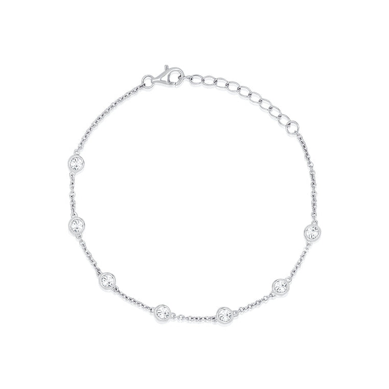 Sterling Silver Bracelet with Sky Blue Topaz