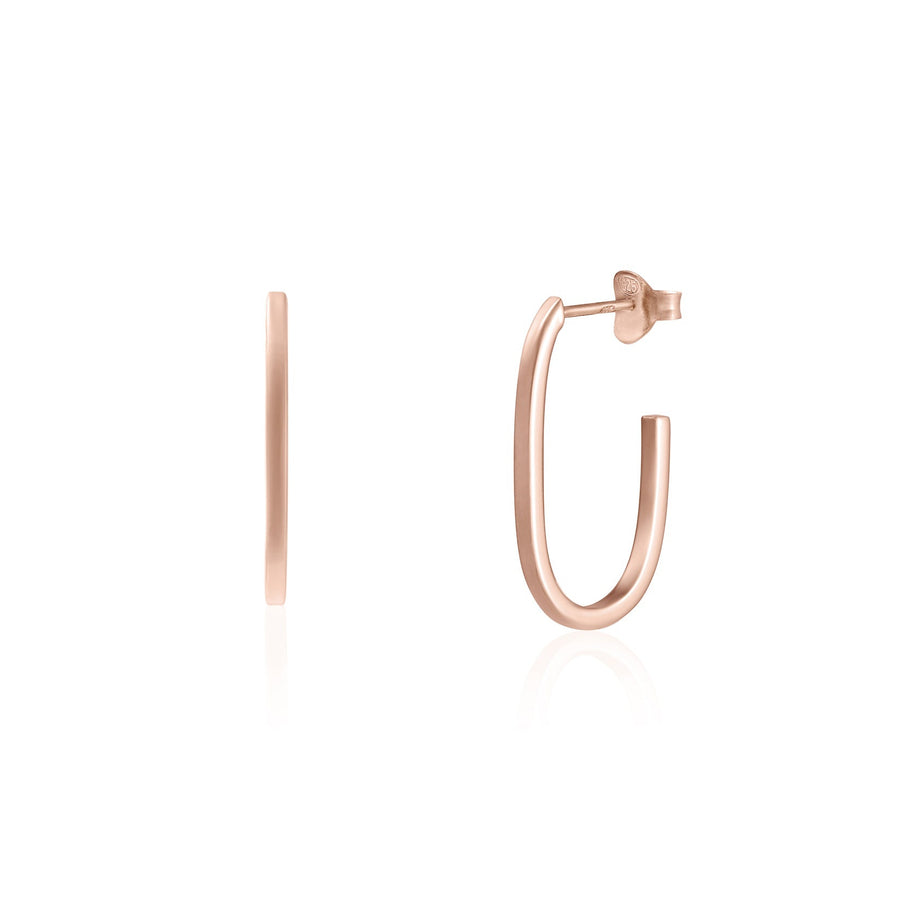 18K Rose Gold Vermeil Rectangular Huggies