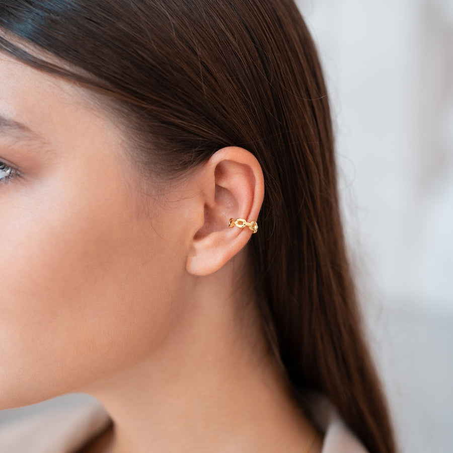 18K Gold Vermeil Chain Ear Cuff