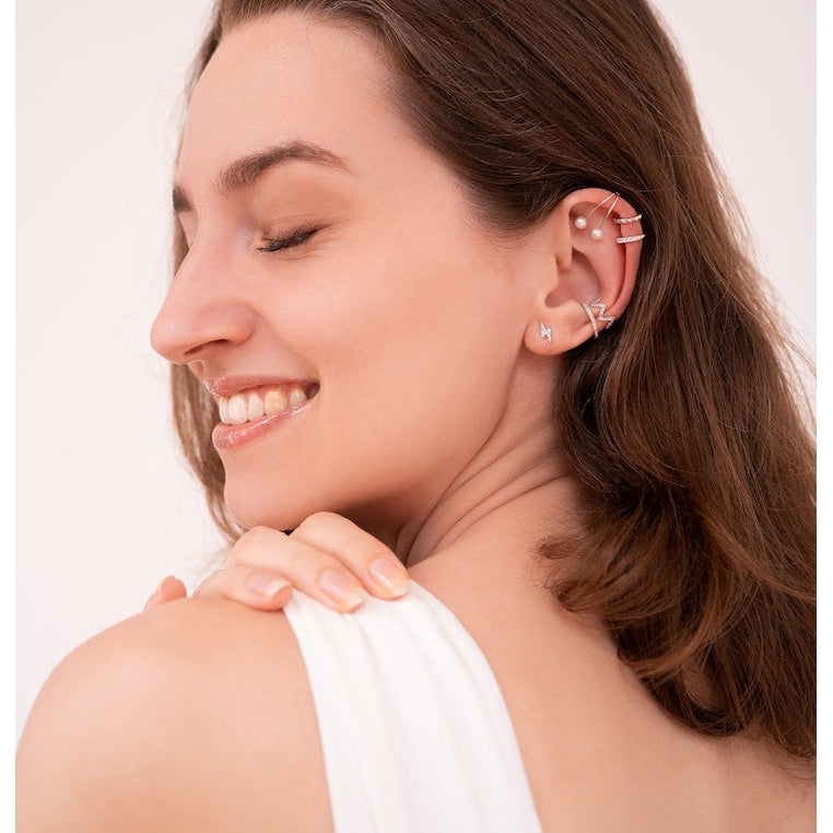 Sterling Silver Flash Stud Earrings