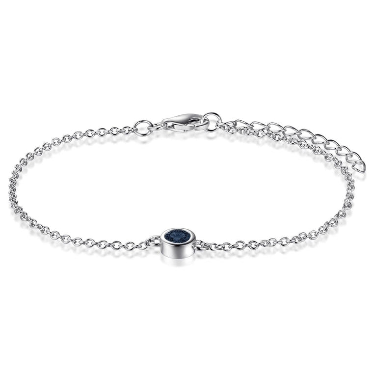 Sterling Silver Bracelet with London Blue Topaz