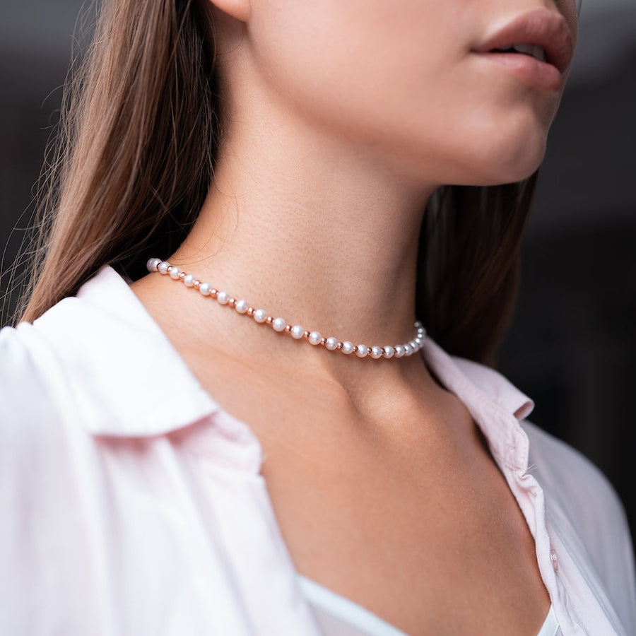 18K Rose Gold Vermeil Pearl Choker