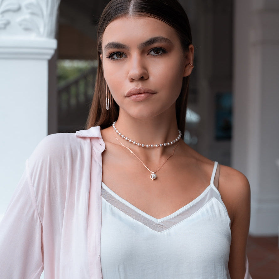 18K Rose Gold Vermeil Pearl Choker